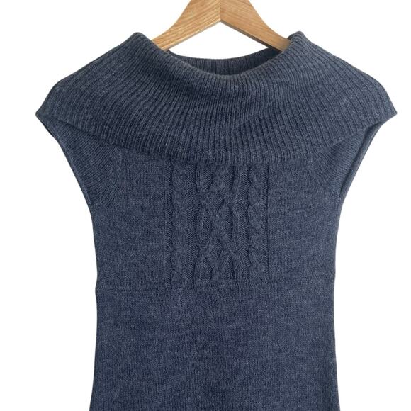 Mudd‎ Women Mini Sweater Tunic Dress S Gray Wool Blend Cowl Neck Academia Preppy - Picture 10 of 10